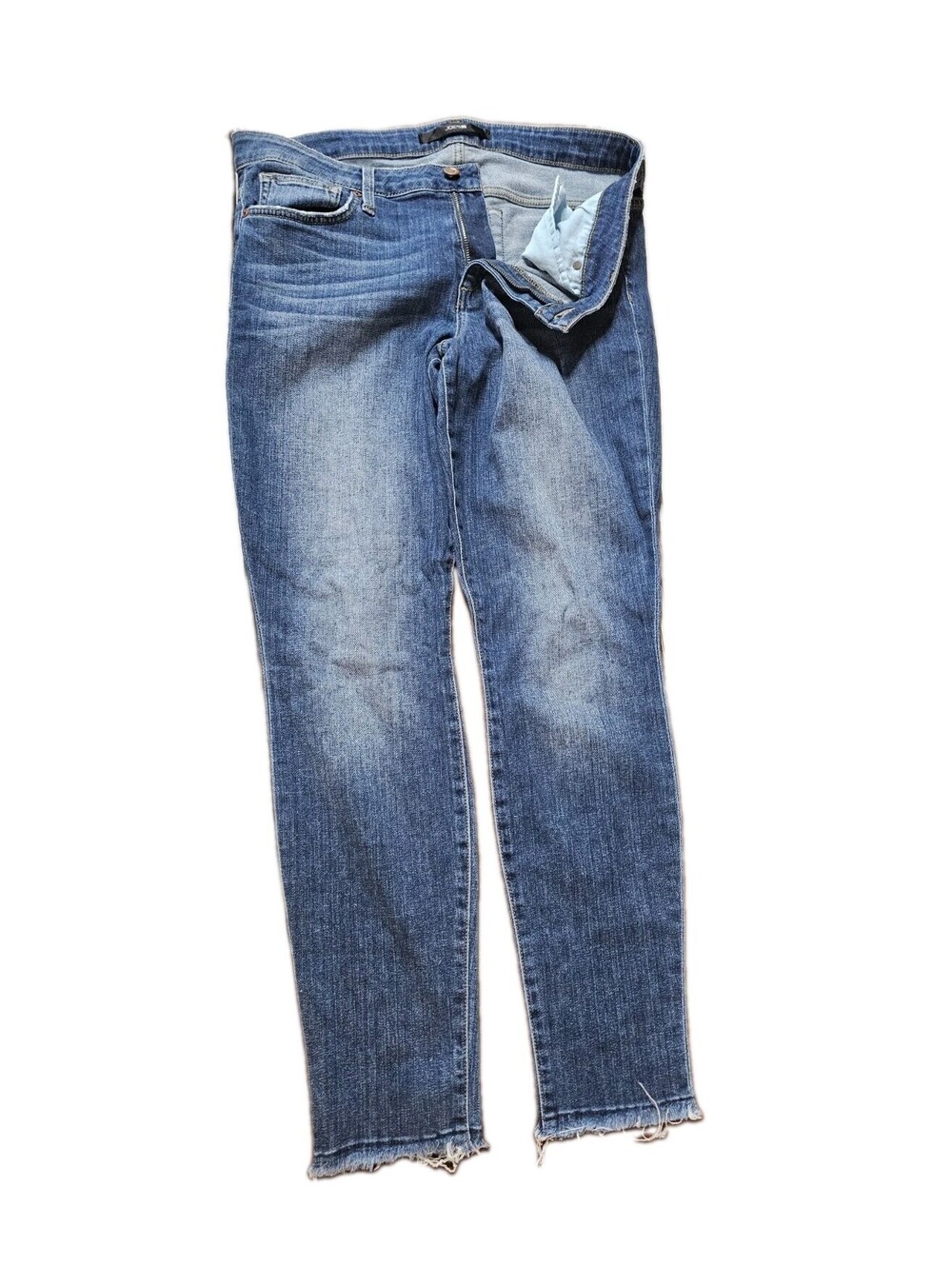 Joe's Jeans Skinny Ankle Medium Wash Denim Women's 32 Stretch 12" Rise Worn Cuff